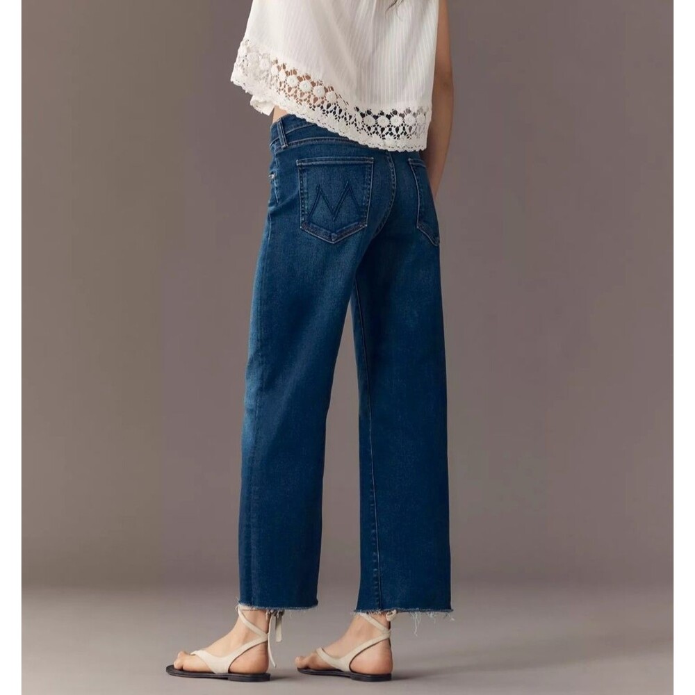 MOTHER NWT Mid Rise Rambler Zip Ankle Fray Jeans in Taking Chances $248 Size 30
